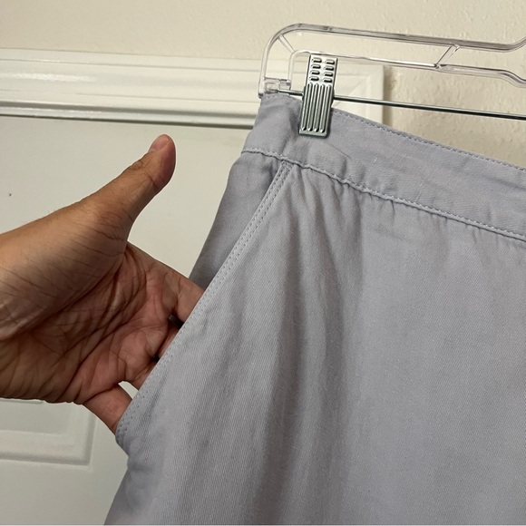 BELLEROSE blue dusty lilac lavender cotton linen canvas blend wide leg pants - Picture 3 of 6